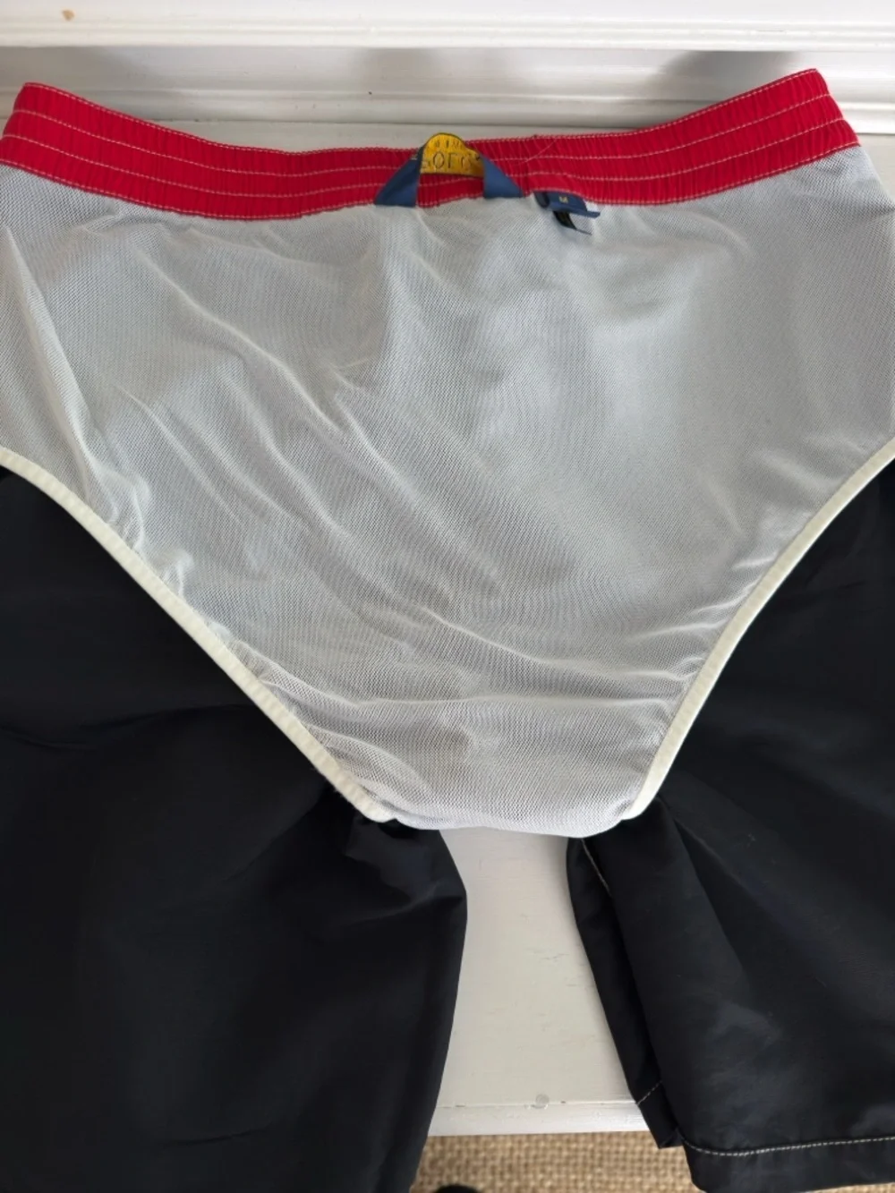 Vintage Polo Ralph Lauren Navy Blue  Drawstring Board Shorts Swim Trunks